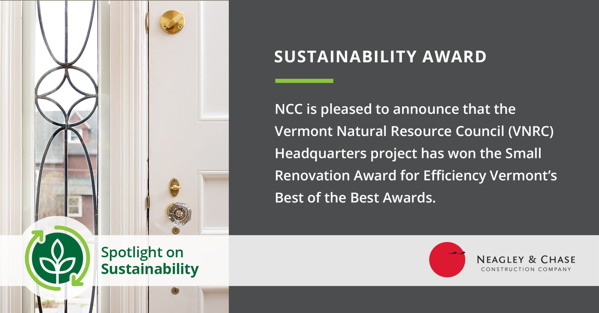 Neagley & Chase Construction Sustainability Spotlight VNRC Project